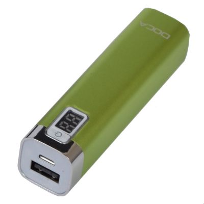 Внешнее зарядное устройство Power Bank DOCA D516 (2600mAh), зеленый ― fonarik.in.ua