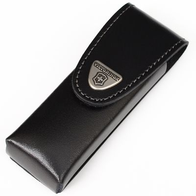 Чехол кожаный для ножей Victorinox (111мм, до 4х слоев), чёрный, на липучке 4.0523.3 ― fonarik.in.ua
