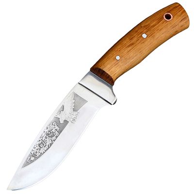 Нож Спутник "Дубовый Секач-2" (длина: 22.8cm, лезвие: 11cm), в кожаных ножнах