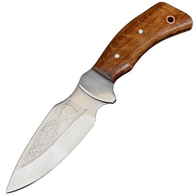 Нож Спутник "Клык" (длина: 23.4cm, лезвие: 11.5cm), в кожаных ножнах