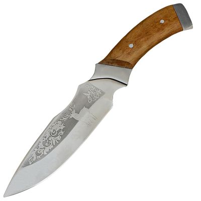 Нож Спутник "Кривой Кортик" (длина: 26.5cm, лезвие: 13.2cm), в кожаных ножнах