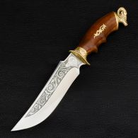 Нож эксклюзивный Спутник "Архар-2" (длина: 29cm, лезвие: 15cm), в кожаных ножнах