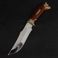 Нож эксклюзивный Спутник "Вепрь" (длина: 30.5cm, лезвие: 16.5cm), в кожаных ножнах