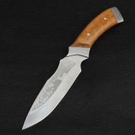 Нож Спутник "Кривой Кортик" (длина: 26.5cm, лезвие: 13.2cm), в кожаных ножнах