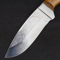 Нож Спутник "Дубовый Секач" (длина: 22.6cm, лезвие: 10cm), в кожаных ножнах