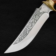 Нож эксклюзивный Спутник "Архар-2" (длина: 29cm, лезвие: 15cm), в кожаных ножнах