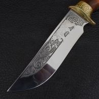 Нож эксклюзивный Спутник "Медведь-2" (длина: 26cm, лезвие: 13.5cm), в кожаных ножнах