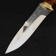 Нож эксклюзивный Спутник "Охотничий Кинжал" (длина: 28cm, лезвие: 15.5cm), в кожаных ножнах