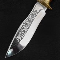 Нож эксклюзивный Спутник "Пантера" (длина: 28cm, лезвие: 15cm), в кожаных ножнах