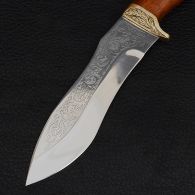 Нож эксклюзивный Спутник "Тесак Охотника" (длина: 27cm, лезвие: 15.5cm), в кожаных ножнах