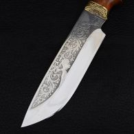 Нож эксклюзивный Спутник "Удачная Охота" (длина: 30cm, лезвие: 17cm), в кожаных ножнах