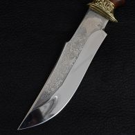Нож эксклюзивный Спутник "Вепрь" (длина: 30.5cm, лезвие: 16.5cm), в кожаных ножнах