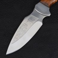 Нож Спутник "Клык" (длина: 23.4cm, лезвие: 11.5cm), в кожаных ножнах