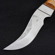 Нож Спутник "Пескарь" (длина: 21.6cm, лезвие: 10.5cm), в кожаных ножнах