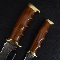 Набор ножей Спутник "Туризм-2" (длина: 31cm, 23cm, лезвие: 18.2cm, 12cm), в кожаных ножнах