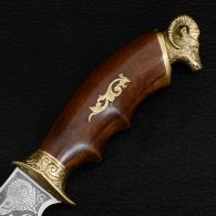 Нож эксклюзивный Спутник "Архар-2" (длина: 29cm, лезвие: 15cm), в кожаных ножнах