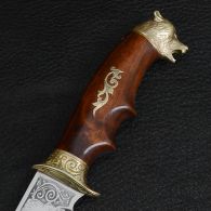 Нож эксклюзивный Спутник "Медведь-2" (длина: 26cm, лезвие: 13.5cm), в кожаных ножнах