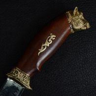 Нож эксклюзивный Спутник "Вепрь" (длина: 30.5cm, лезвие: 16.5cm), в кожаных ножнах