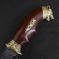 Нож эксклюзивный Спутник "Волк" (длина: 30.5cm, лезвие: 16.5cm), в кожаных ножнах