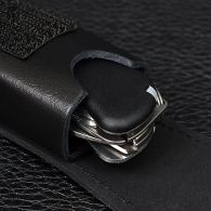 Чехол кожаный для ножей Victorinox (111мм, до 4х слоев), чёрный, на липучке 4.0523.3