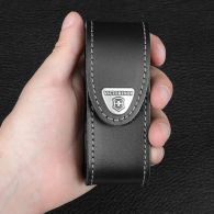 Чехол кожаный для ножей Victorinox (84-91мм, до 4х слоев), чёрный, на липучке 4.0520.3
