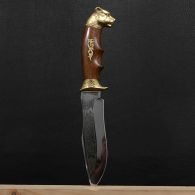 Нож эксклюзивный Спутник "Пантера" (длина: 28cm, лезвие: 15cm), в кожаных ножнах