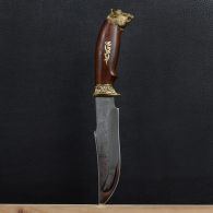 Нож эксклюзивный Спутник "Вепрь" (длина: 30.5cm, лезвие: 16.5cm), в кожаных ножнах