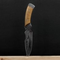 Нож Спутник "Кривой Кортик" (длина: 26.5cm, лезвие: 13.2cm), в кожаных ножнах