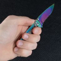 Складной нож TEKUT Fairy LK5035A (полная длина 17.1см, длина лезвия 7.4см), хамелеон