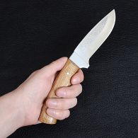 Нож Спутник "Дубовый Секач-2" (длина: 22.8cm, лезвие: 11cm), в кожаных ножнах