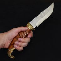 Нож эксклюзивный Спутник "Кобра" (длина: 30cm, лезвие: 16.5cm), в кожаных ножнах