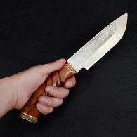 Нож эксклюзивный Спутник "Удачная Охота" (длина: 30cm, лезвие: 17cm), в кожаных ножнах