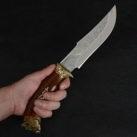 Нож эксклюзивный Спутник "Вепрь" (длина: 30.5cm, лезвие: 16.5cm), в кожаных ножнах