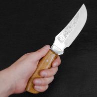 Нож Спутник "Гордый" (длина: 23cm, лезвие: 11.5cm), в кожаных ножнах