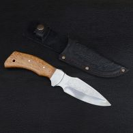 Нож Спутник "Клык" (длина: 23.4cm, лезвие: 11.5cm), в кожаных ножнах