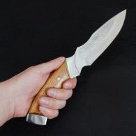 Нож Спутник "Кривой Кортик" (длина: 26.5cm, лезвие: 13.2cm), в кожаных ножнах