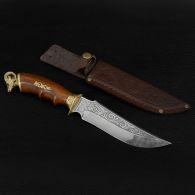 Нож эксклюзивный Спутник "Архар-2" (длина: 29cm, лезвие: 15cm), в кожаных ножнах