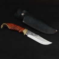 Нож эксклюзивный Спутник "Кобра" (длина: 30cm, лезвие: 16.5cm), в кожаных ножнах