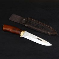 Нож эксклюзивный Спутник "Охотничий Кинжал" (длина: 28cm, лезвие: 15.5cm), в кожаных ножнах