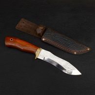 Нож эксклюзивный Спутник "Тесак Охотника" (длина: 27cm, лезвие: 15.5cm), в кожаных ножнах