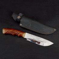 Нож эксклюзивный Спутник "Удачная Охота" (длина: 30cm, лезвие: 17cm), в кожаных ножнах