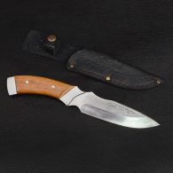 Нож Спутник "Кривой Кортик" (длина: 26.5cm, лезвие: 13.2cm), в кожаных ножнах