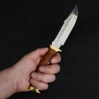 Набор ножей Спутник "Туризм-2" (длина: 31cm, 23cm, лезвие: 18.2cm, 12cm), в кожаных ножнах