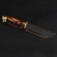 Нож эксклюзивный Спутник "Медведь-2" (длина: 26cm, лезвие: 13.5cm), в кожаных ножнах