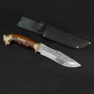 Нож эксклюзивный Спутник "Пантера" (длина: 28cm, лезвие: 15cm), в кожаных ножнах