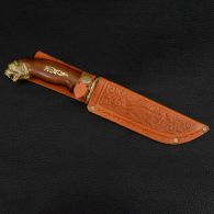 Нож эксклюзивный Спутник "Тигр" (длина: 29cm, лезвие: 15cm), в кожаных ножнах
