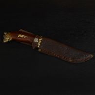 Нож эксклюзивный Спутник "Вепрь" (длина: 30.5cm, лезвие: 16.5cm), в кожаных ножнах