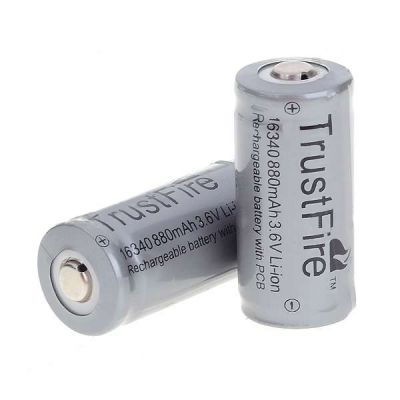 Аккумулятор литиевый Li-Ion CR123A/16340 3.7V TrustFire (880mAh), защищенный, серый
