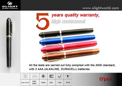 Фонарь - ручка Olight O'PEN (Cree XP-G2, 180 люмен,  режима, 2xAAA), красный