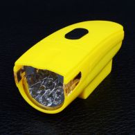Велофара + задний фонарь для велосипеда KK890 ( 8LED/5LED, 3хAAA), желтый